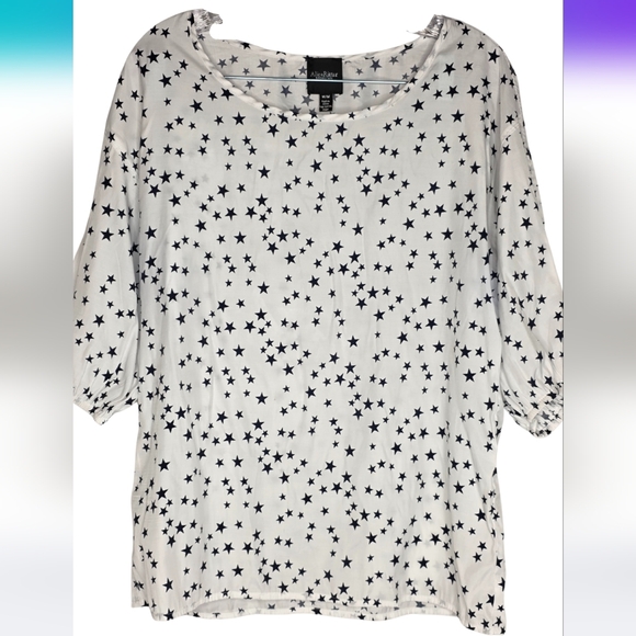 Alice Ritter Brooklyn M Star Blouse White Navy Blue Summer AT-2300 - Picture 3 of 7